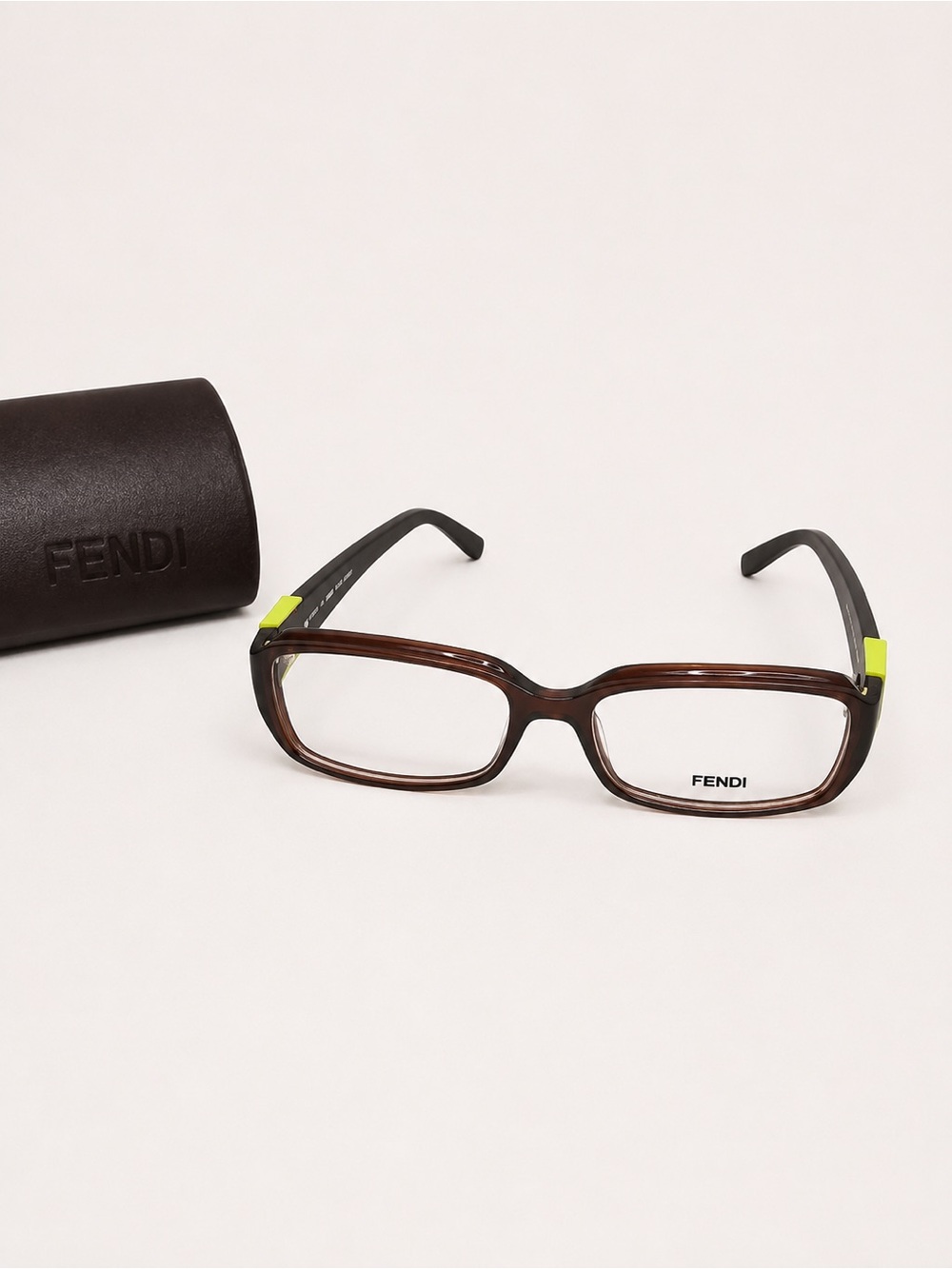Fendi Italy F880 207 54-15-135 Brown Plastic Full Rim Eyeglasses Frame